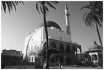 Mosque of El-Jazzar Pasha, Akko (Acre). Israel ( black and white)