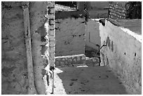 Walls and alley in the old city of Safed (Tzfat). Israel ( black and white)