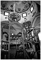 Synagogue interior, Safed (Tzfat). Israel ( black and white)