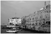 Waterfront along old city, Jaffa, Tel-Aviv. Israel ( black and white)