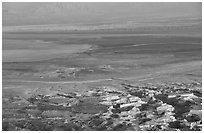 South End of the Dead Sea seen from Masada. Israel ( black and white)