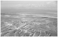 Dead Sea and Jordan seen from Masada. Israel ( black and white)