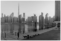Downtown skyline from Business Bay. United Arab Emirates ( black and white)