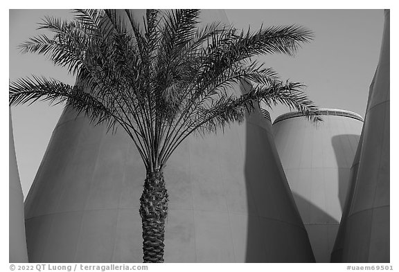Spain Pavilion detail. Expo 2020, Dubai, United Arab Emirates (black and white)