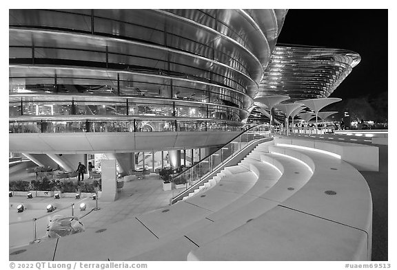 Mobility Pavilion. Expo 2020, Dubai, United Arab Emirates (black and white)