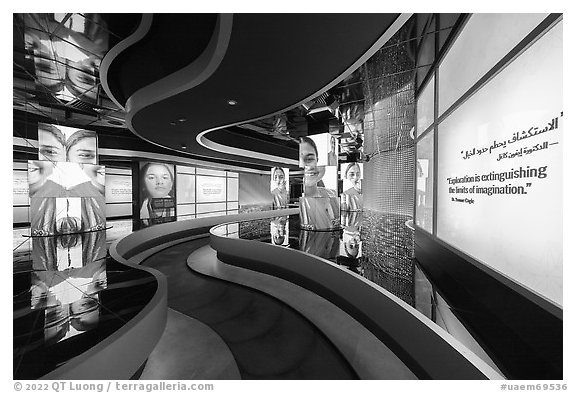 Exhibit 3: The Innovation Generation, USA Pavilion. Expo 2020, Dubai, United Arab Emirates (black and white)