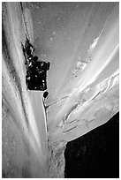Portaledge bivy on the Dihedral wall. Yosemite, California (black and white)