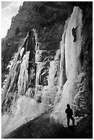 Climbing in  Provo Canyon, Utah. USA (black and white)