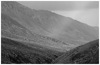 Rainbow and mountains near Sable Pass. Denali National Park ( black and white)