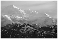 Mt Mc Kinley at sunrise from Denali State Park. Denali National Park ( black and white)