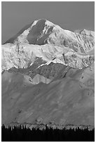 Mt McKinley in winter. Denali National Park ( black and white)