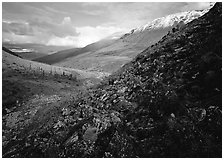 Arrigetch Valley. Gates of the Arctic National Park, Alaska, USA. (black and white)