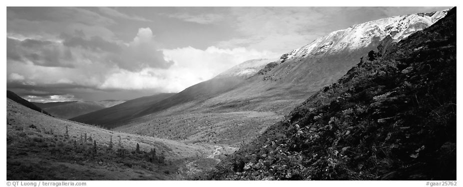 Mountain valley. Gates of the Arctic National Park (black and white)