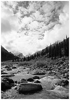 Clouds above Arrigetch Creek. Gates of the Arctic National Park ( black and white)