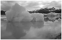 Iceberg, Mc Bride inlet. Glacier Bay National Park, Alaska, USA. (black and white)