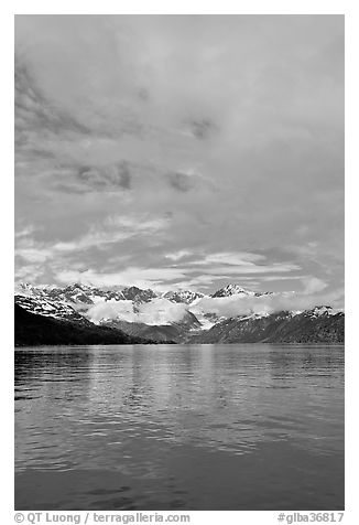 Fairweather range with clearing clouds. Glacier Bay National Park (black and white)