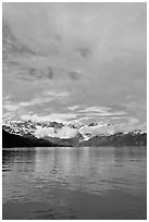 Fairweather range with clearing clouds. Glacier Bay National Park, Alaska, USA. (black and white)