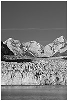 Front of Margerie Glacier and Fairweather range. Glacier Bay National Park ( black and white)