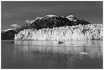 Wide front of Margerie Glacier and Tarr Inlet. Glacier Bay National Park, Alaska, USA. (black and white)