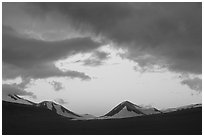 Mt Meigeck, Valley of Ten Thousand Smokes, sunset. Katmai National Park, Alaska, USA. (black and white)