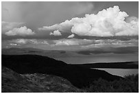 Clouds and shadows above Naknek Lake. Katmai National Park ( black and white)