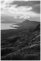 Lake Brooks from Dumpling Mountain. Katmai National Park ( black and white)