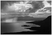 Clouds and showers above Lake Brooks. Katmai National Park ( black and white)
