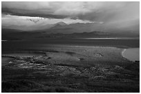 The entire Brooks River from above. Katmai National Park ( black and white)