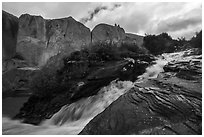 Ukak Falls, Valley of Ten Thousand Smokes. Katmai National Park ( black and white)