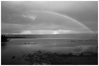 Naknek Lake and rainbow near Brooks River. Katmai National Park ( black and white)