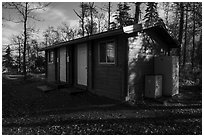 Food and gear cache building, Brooks Camp campground. Katmai National Park ( black and white)