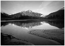 Resurrection River and Exit Glacier, early morning. Kenai Fjords  National Park ( black and white)