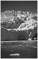 Front of Aialik Glacier, Aialik Bay. Kenai Fjords National Park ( black and white)