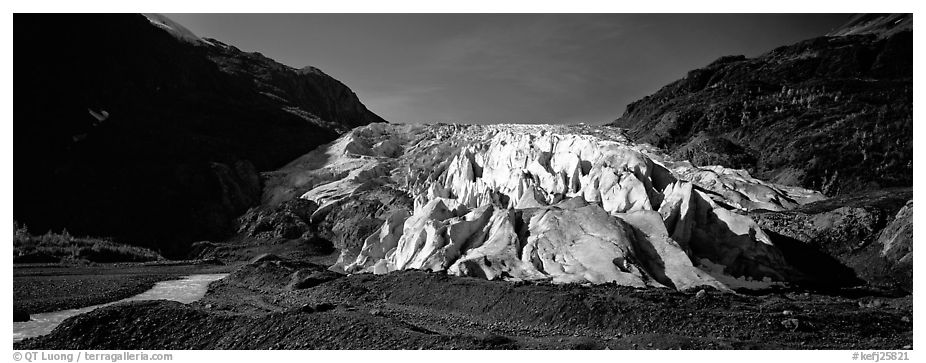 Terminus of Exit Glacier, 2000. Kenai Fjords National Park (black and white)