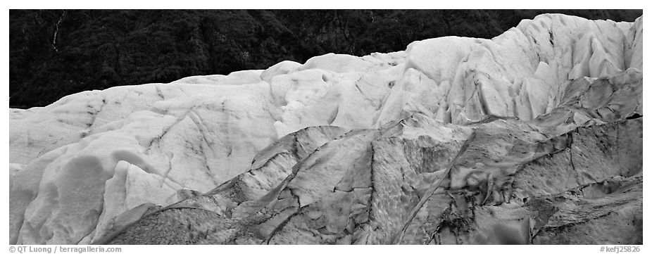 Two ice colors on Exit Glacier. Kenai Fjords National Park (black and white)