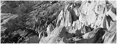Chaotic ice forms on Exit Glacier. Kenai Fjords National Park (Panoramic black and white)