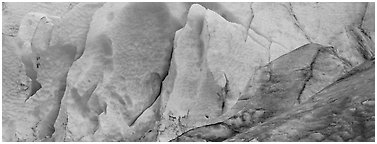 Ice close-up, Exit Glacier. Kenai Fjords National Park (Panoramic black and white)
