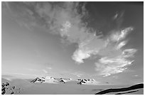 Harding Icefield and clouds, sunset. Kenai Fjords National Park ( black and white)