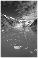 Icebergs in Northwestern Lagoon, Northwestern Fjord. Kenai Fjords National Park, Alaska, USA. (black and white)