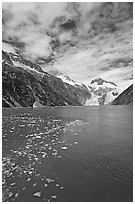 Northwestern Fjord. Kenai Fjords National Park, Alaska, USA. (black and white)