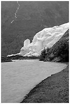 Exit Glacier, glacial outwash plain, and glacial stream, 2002. Kenai Fjords National Park ( black and white)