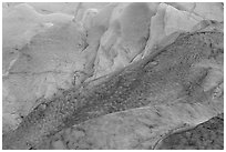 Detail of ice on Exit Glacier. Kenai Fjords National Park, Alaska, USA. (black and white)