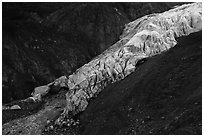 Exit Glacier bottom, 2016. Kenai Fjords National Park ( black and white)