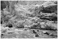 Stream and ice wall, Exit Glacier. Kenai Fjords National Park ( black and white)