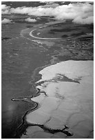 Aerial view of the Great Kobuk Sand Dunes. Kobuk Valley National Park ( black and white)
