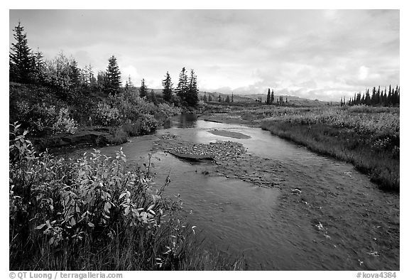 Kavet Creek, with the Great Sand Dunes in the background. Kobuk Valley National Park, Alaska, USA.