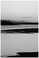 Shore, river and Baird mountains, evening. Kobuk Valley National Park ( black and white)