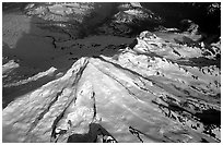 Aerial view of Redoubt Volcano. Lake Clark National Park, Alaska, USA. (black and white)