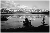 Twin Lakes, evening. Lake Clark National Park, Alaska, USA. (black and white)
