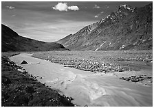 Valley II below the Telaquana Mountains. Lake Clark National Park ( black and white)
